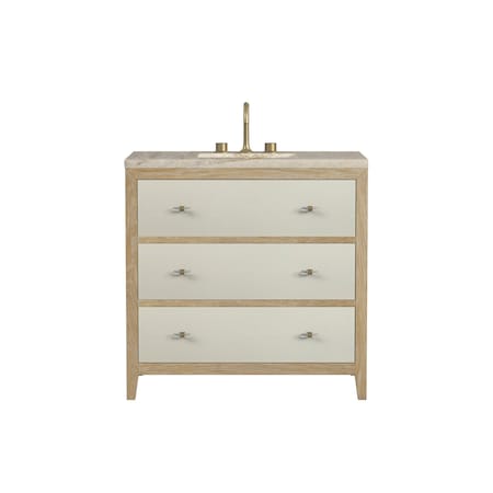 James Martin Vanities Celeste 36" Single Vanity, Sunwashed Oak with Embossed Shagreen, w/ 3 CM Tajnar Eclos Top D604-V36-SHG-3TJR