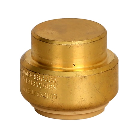 Usa Industrials SharkBite Push to Connect Tube Fitting, Brass, Cap, 1 in Tube ZUSA-TF-PTC-LFBR-4