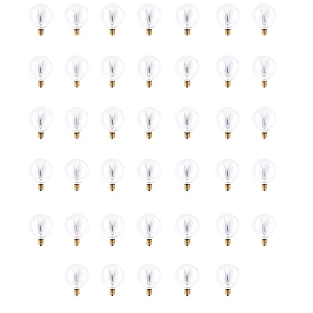 Bulbrite Incandescent G16.5 Candelabra Screw Base E12 Light Bulb, 15W, Clear , 40PK 861216