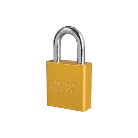 Master Lock Co Padlock 1-1/8in Shackle Aluminum Yellow A1205KD YLW