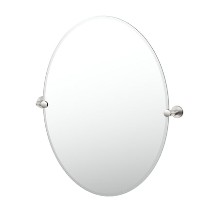 Gatco Reveal 32" Frameless Oval Mirror, Satin Nickel 4679LG