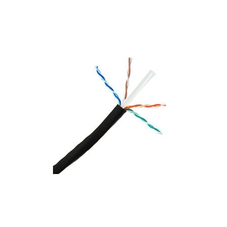 Swe-Tech 3C Outdoor rated Cat6a Black Ethernet Cable, Solid, CMX, UV rated, Spool, 1000 foot FWT13X6-422NH
