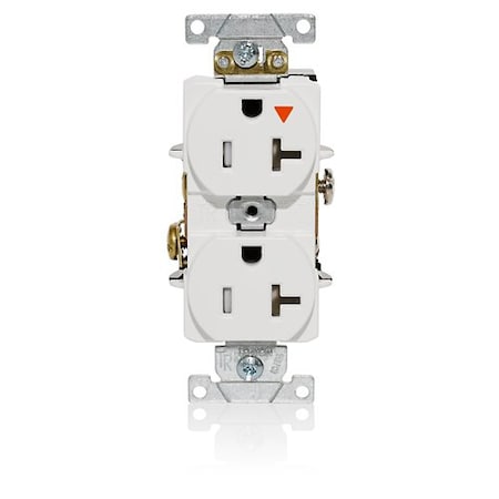 Leviton Duplex Outlet, Iso Grd, White, 20A, 125V T5362-IGW