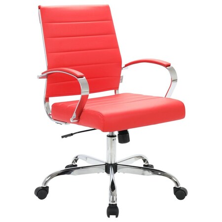 Leisuremod Benmar Leather Office Chair, Red BO19RL
