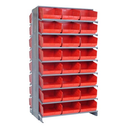 Quantum Storage Systems DOUBLE SIDED PICK RACK W/48 RED BINS QPRD-210RD