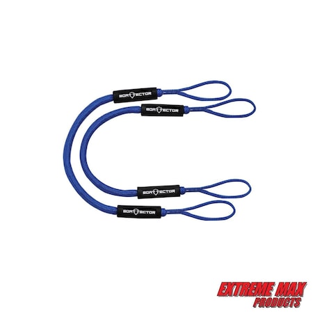 Extreme Max Extreme Max 3006.2711 BoatTector Bungee Dock Line Value 2-Pack - 5', Blue 3006.2711