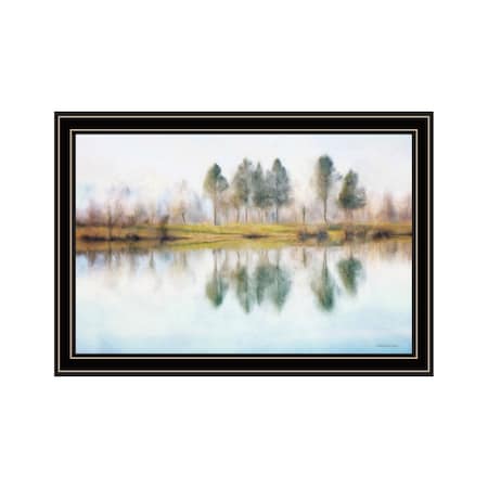 Homeroots Lake Reflections Black Framed Print Wall Art 529631