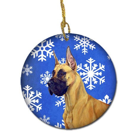 Carolines Treasures Great Dane Winter Snowflake Holiday Ceramic Ornament LH9265-CO1