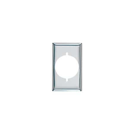 Pass & Seymour Single Receptacle Wallplate, 7.8 in L, Standard, 1 -Gang, Metal, Silver, Chrome, Wall S384CCC10