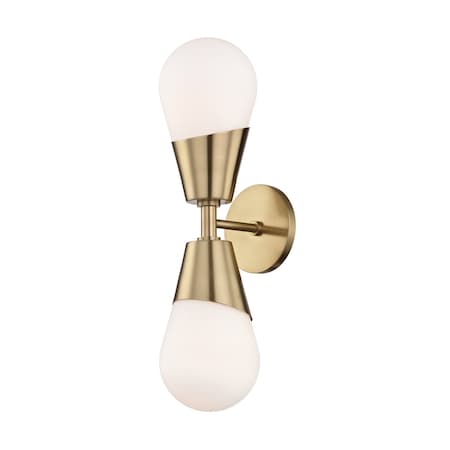 Mitzi Cora 2 Light Wall Sconce 5 In. Aged Brass H101102-AGB
