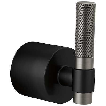 Brizo Litze 3 And 6 Setting Diverter Trim Handle Kit, T-Lever Matte Black/Luxe Steel HL933-BLSL