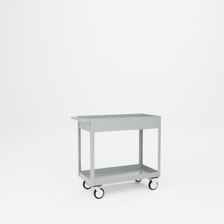 Pucel Welded Box Service Cart, 18 in W x 36 in D x 37 in H, 6 in Deep Box, Gray TSC-1836-6P