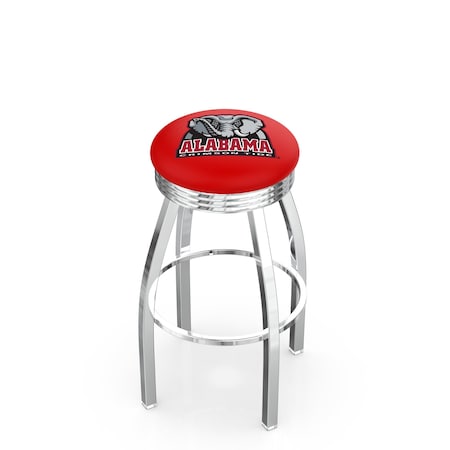 Holland Bar Stool Co 25" Chrome Alabama Swivel Bar Stool, Accent Ring L8C3C25AL-Ele