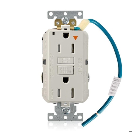 Leviton SmartlockPro GFCI 15A IG TR/PI Lt Al GFTR1-IGT