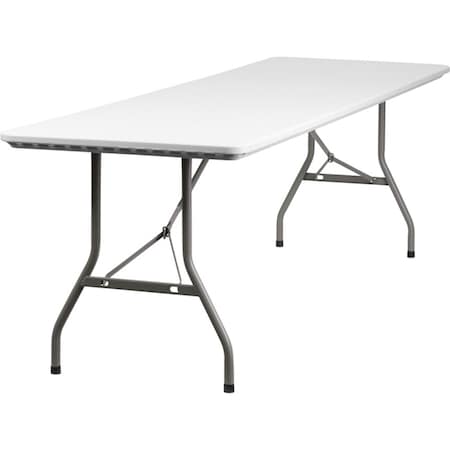 Flash Furniture Rectangle Folding Table, Plastic Top, White RB-3096-GG