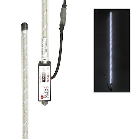 Safetywhips 5' Super Duty Fully Lit White LED Whip SDL05W
