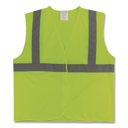 Pip ANSI Class 2 Hook and Loop Safety Vest, Polyester Mesh, Large, Lime  302-MVGLY-L
