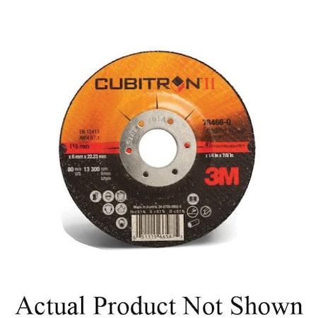 3M Cubitron TYPE 27 GRINDING WHEEL, 7 IN DIA WHEEL X .25 THK WHEEL, 7/8 IN CENTER 7100094062