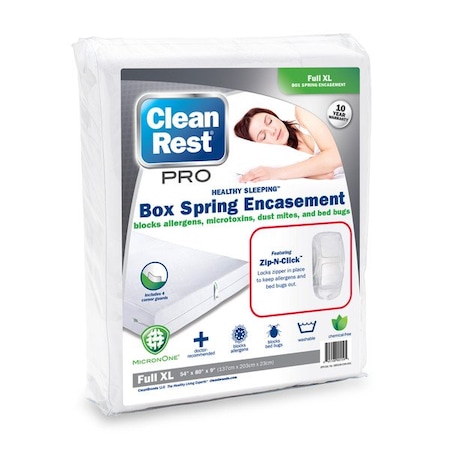 Cleanrest Box Spring Encasement, 54 in W, White 845168001595