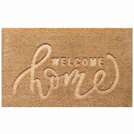 Gardenised Heavy Duty Coco Coir Doormat with Non Slip PVC Baking Embossed Design, Welcome Home QI004878