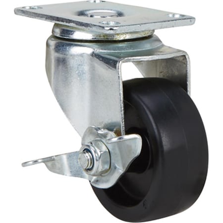 Fairbanks 140330602EN Polyolefin Swivel Caster with Brake - 3 in. 1595180