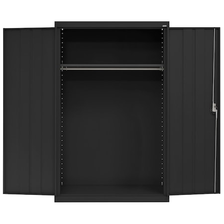 Sandusky Lee Heavy Duty Welded Steel Wardrobe Cabinet, 46x24x72, Black EAWR462472-09