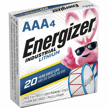 Energizer Ultimate Lithium, AAA Lithium Battery, 1.7 in H, 1.5 V DC, PK24 LN92