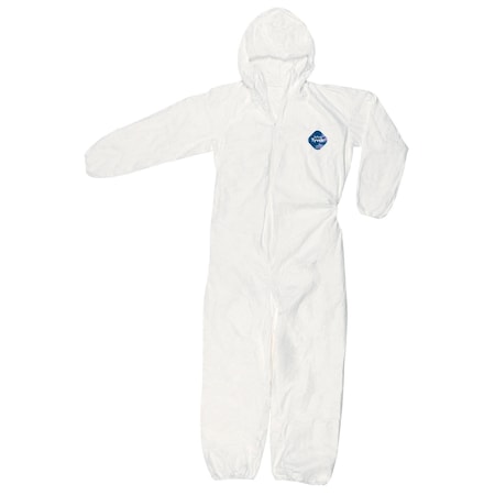 Mcr Safety DISPOSABLE GARMENT WITH ELASTIC SLEEVES, L, WHITE, DUPONT TYVEK, 52 IN CHEST TY127SL