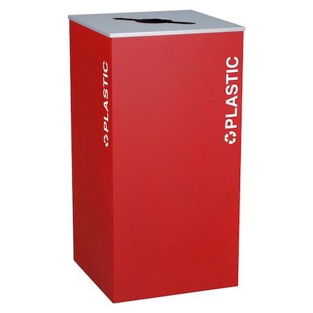 Ex-Cell Kaiser 36 Gallon Plastic Recycling Bin, Ruby RC-KD36-PL RBX