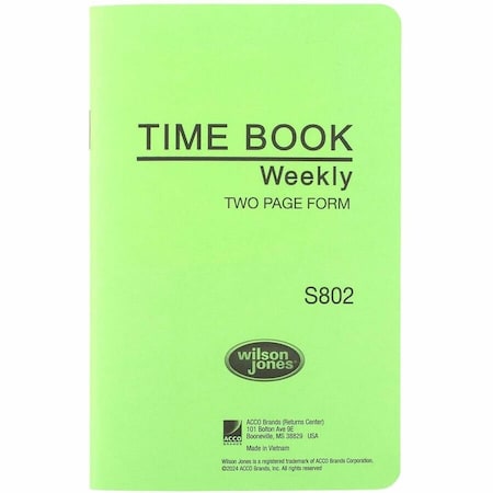Wilson Jones Foreman's Time Book, White WLJS802