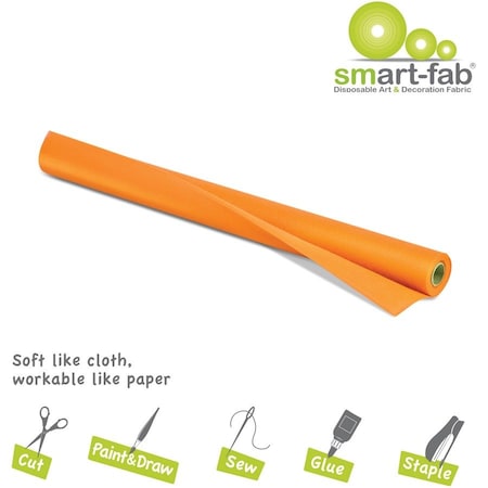 Smart-Fab Disposable Art + Decoration Fabric Roll, 24in x 18 ft, Orange, PK3 SMF1U382401861