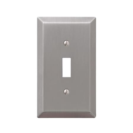 American Tack & Hardware Amerelle Wallplate, 4-15/16 in L, 2-7/8 in W, 1 -Gang, Steel, Brushed Nickel 163TBN