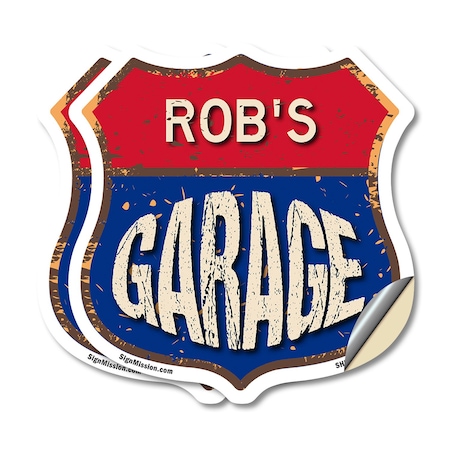 Signmission Rob's Garage, 12 inch X 12 inch, Vinyl Decal, 2PK SHI-D-2PACK-12-383-ROB