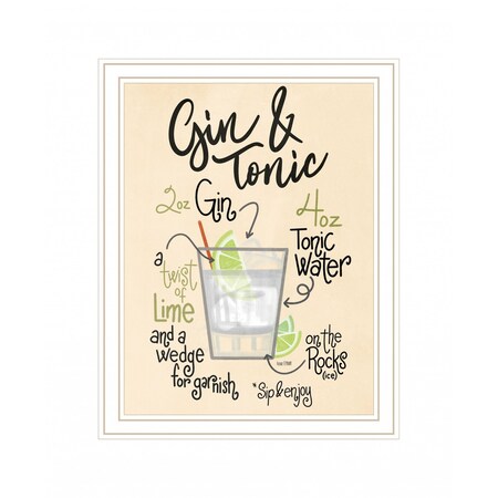 Homeroots Gin and Tonic 2 White Framed Print Wall Art 416159