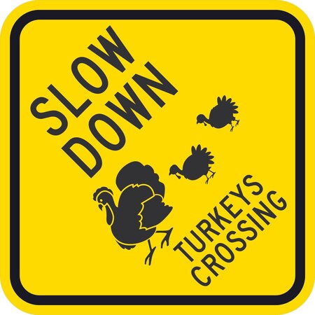 Lyle Slow Down, Turkeys Crossing, 12x12, Diamond Grade, Yellow G-1964-DG_12x12