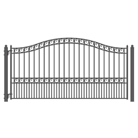 Tepee Supplies 14 ft. Paris Style Iron Single Swing Driveway Gate TE3288070