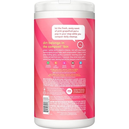 Method All-Purpose Cleaning Wipes, Pink Grapefruit, 70 Wipes, 6PK 338527