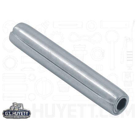 Huyett Coiled Spring Pin, Standard Duty, Zinc Plated High Carbon Steel, 0.250 in Dia x 1.500 in Length SPCZ-250-1500
