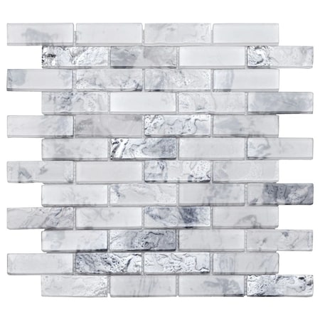 Apollo Tile Verre 11.7 in. x 11.7 in. Matte White Glass Mosaic Wall and Floor Tile 9.5 sq ft/case - 10 pack SEA88BR09WTA