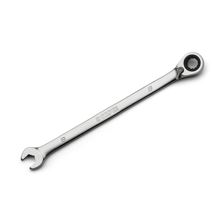 Capri Tools 8 mm 120-Tooth Ultra-Smooth Reversible Ratcheting Combination Wrench, XL Long Series, Metric, 12-Point CP15808