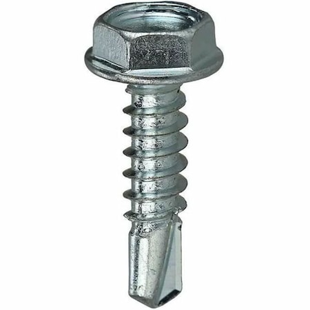 Dottie Self-Drilling Screw, #14-14 x 1-1/2 in, Zinc Plated Steel Flange Hex Head External Hex Drive, 50 PK TEKHW14112