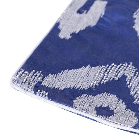 Homeroots 20" X 20" Blue Geometric Polyester Zippered Pillow With Beads 535234