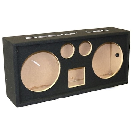 Deejay Led Chuchera Holds Two 10-in Woofers plus One Horn Plus Two Tweeters Empty Car Speaker Box Black 2X10HORN2TW
