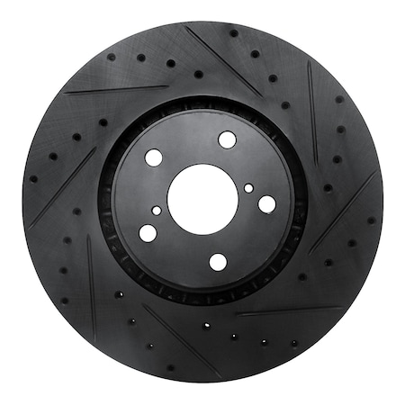 Dynamic Friction Co DFC Brake Rotor - Drilled and Slotted - Black 633-75024D