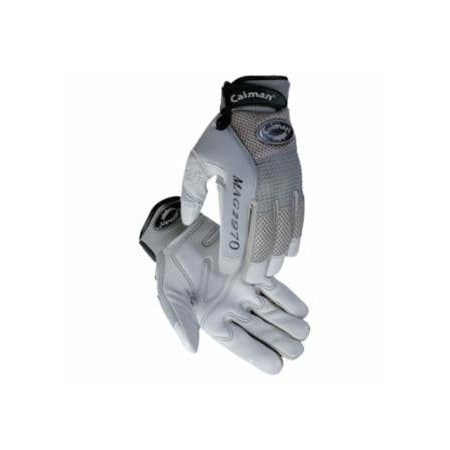 Caiman 2970 Deerskin Padded Palm Knuckle Protection Mechanics Gloves, 2X-Large, Gray 607-2970-XXL