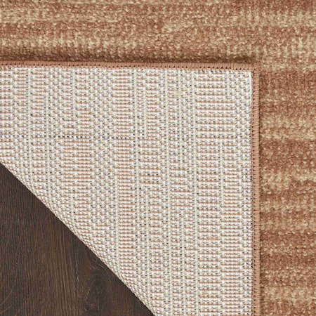 Homeroots 5' Rust And Beige Square Abstract Indoor Outdoor Area Rug 572347