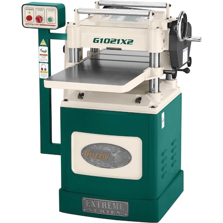 Grizzly 15" 3 HP Extreme Series Planer w/ Helical Cutterhead G1021X2