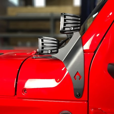 Artec Industries 18-C WRANGLER JL A-PILLAR DUAL LED CUBE LIGHT MOUNT JL5603