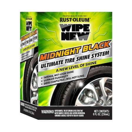 Rust-Oleum Midnight Black Ultimate Tire Shine System Kit, 8 Oz 381405