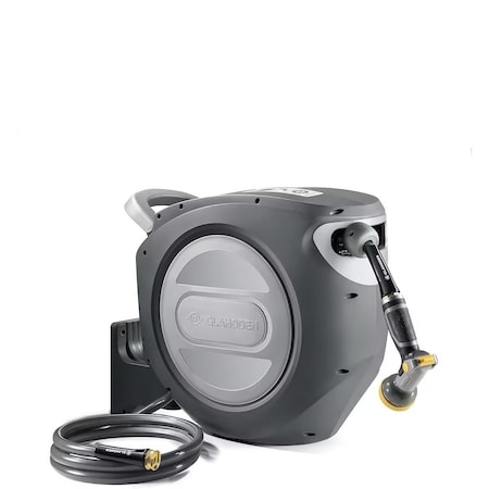 Wrightmaster Retractable 5/8 in. Dia x 75 ft. Wall Mount Garden Hose Reel with 9 Modes Nozzle, 180 Deg Swivel ZOR-I30